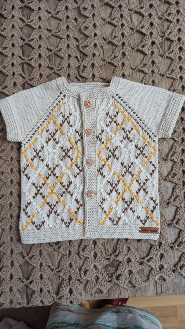 Kız Çocuk Pembe Kısa Kollu Örgü Hırka - Görsel 3