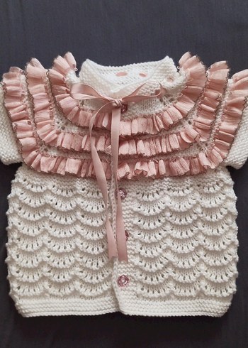 Bej V Yakalı Kadın Triko Süveter - Görsel 2