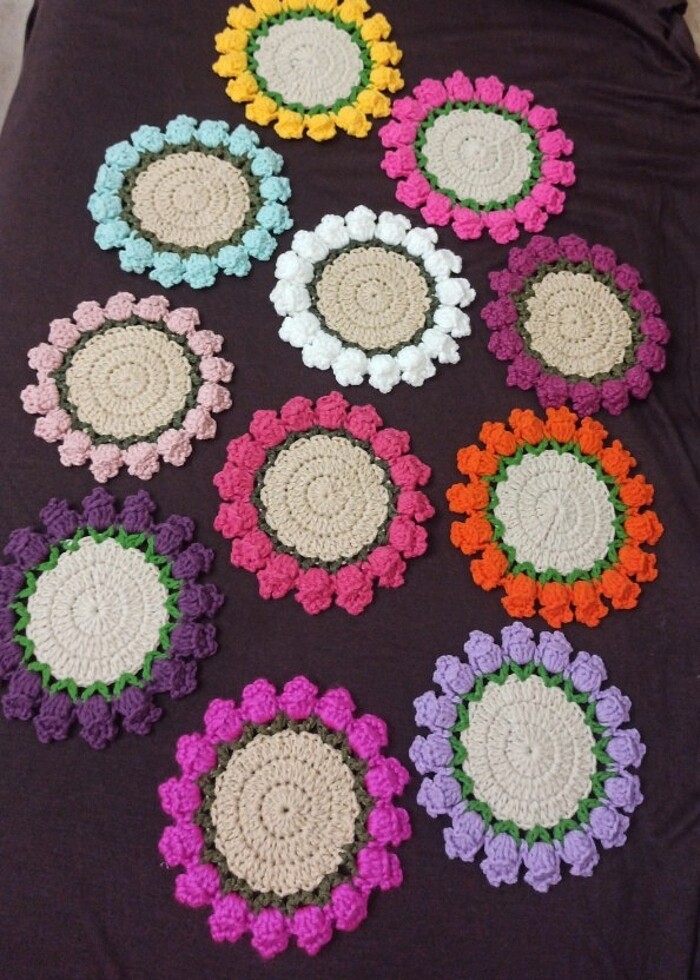 10 cm ölçüsünde  örgü motifler - Görsel 5