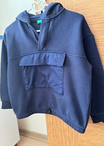Benetton Lacivert Fermuarlı Sweatshirt - Görsel 2