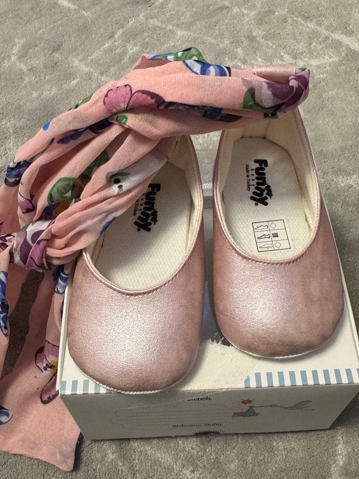 Kız Çocuk Pembe Baskılı Tokalı Babet - Görsel 2