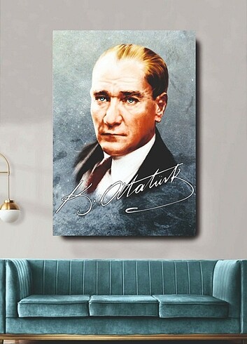 Atatürk İmzalı Kanvas Tablo 70x100 cm