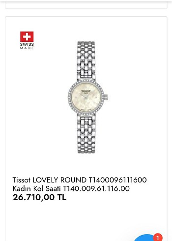 Tissot Lovely Round Kadın Kol Saati Gümüş