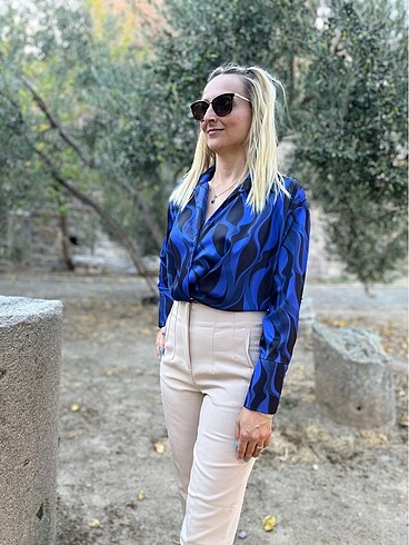 Saten crop bluz