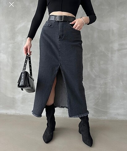 Diğer Maxi denim etek