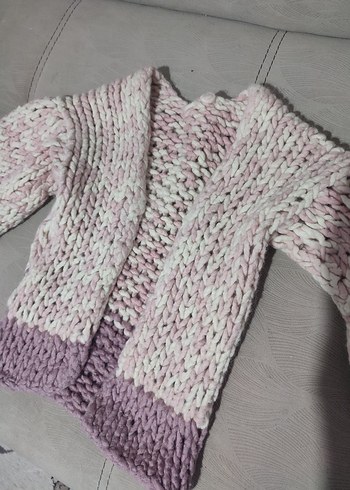 Bohem Tarz Mor Örgü Triko Hırka yaninda  2 ceket hediye - Görsel 2