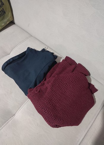 Bohem Tarz Mor Örgü Triko Hırka yaninda  2 ceket hediye - Görsel 5