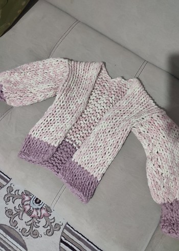 Bohem Tarz Mor Örgü Triko Hırka yaninda  2 ceket hediye - Görsel 4