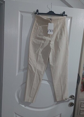 Zara Zara keten pamuk karışımlı pantolon 