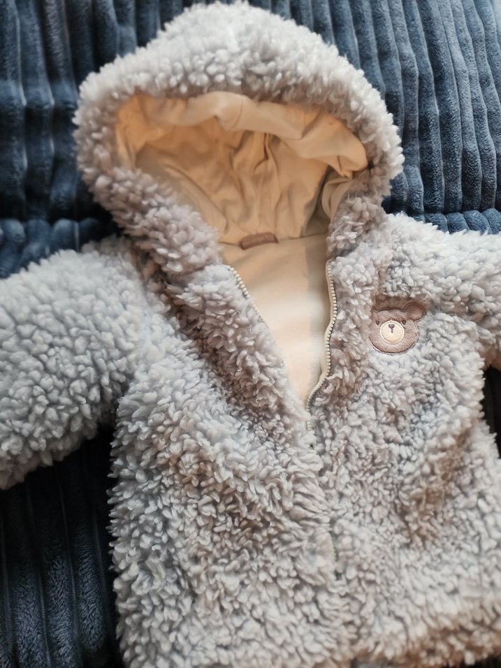 Kapüşonlu Kürklü Gri Erkek Çocuk Mont - Görsel 2