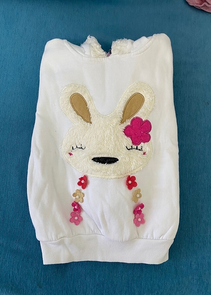 Kız çocuk kapişonlu sweatsört - Görsel 3