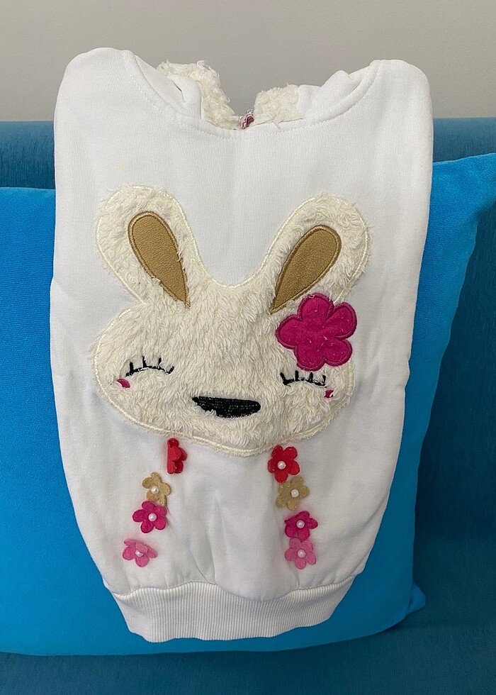 Kız çocuk kapişonlu sweatsört - Görsel 2