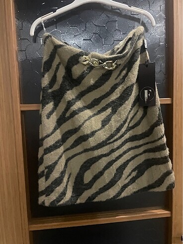 Leopar desenli mini etek