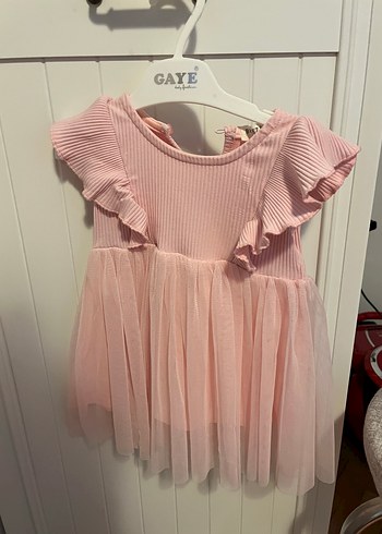 Pembe Fırfırlı Kız Çocuk Elbise