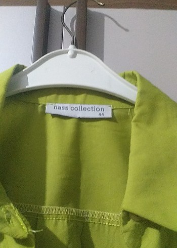 Kadın Yeşil Keten Pilili Gömlek - Görsel 3