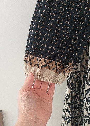 Püsküllü Bohem Desenli Uzun Elbise - Görsel 2