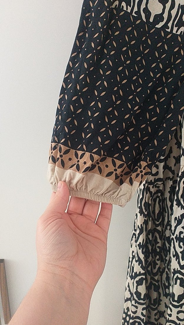 Püsküllü Bohem Desenli Uzun Elbise - Görsel 2