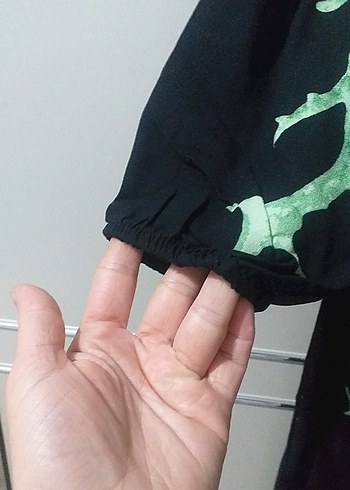 Kadın Yeşil Uzun Kollu Salaş Elbise - Görsel 3