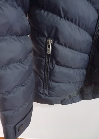xl Beden lacivert Renk Fermuarlı Kışlık Şişme Mont