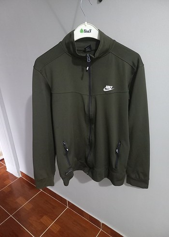 Nike Erkek Haki Fermuarli Sweatshirt
