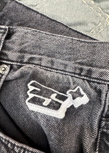 Gri Bol Kesim Midi erkek Kot Pantolon - Görsel 4