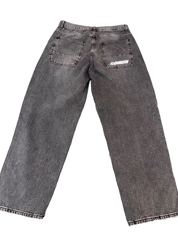 Gri Bol Kesim Midi erkek Kot Pantolon - Görsel 2