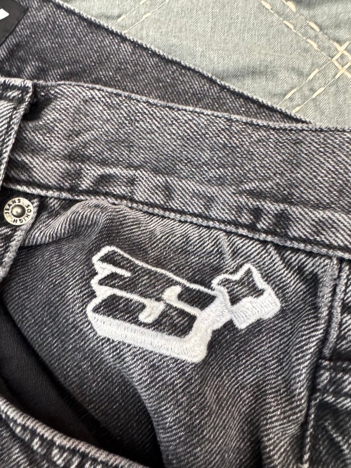 Gri Bol Kesim Midi erkek Kot Pantolon - Görsel 4