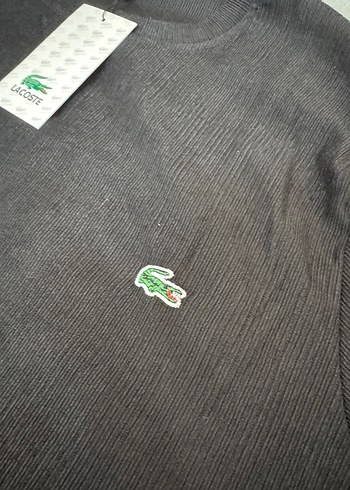 Lacoste Siyah Kısa Kollu Keten Tişört - Görsel 4