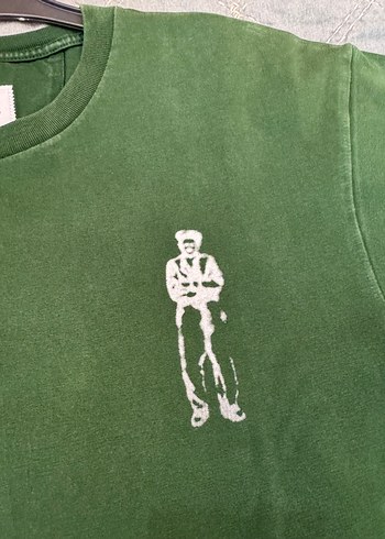 Koyu Yeşil Baskılı Oversize Tişört - Görsel 4