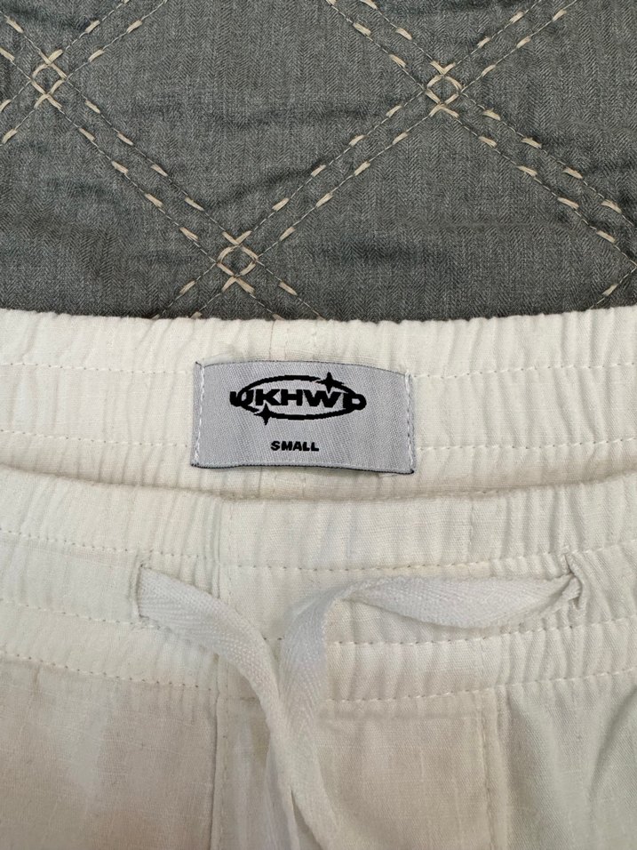 Beyaz Keten Salaş erkek Pantolon - Görsel 2