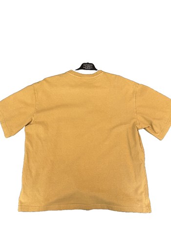 Erkek Sarı Bisiklet Yaka Keten Tişört - Görsel 2