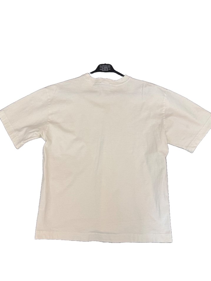 Beyaz Erkek Baskılı Pamuklu Tişört - Görsel 2