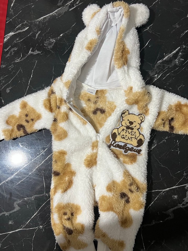 Kahverengi Ayıcık Desenli Bebek Tulumu - Görsel 2