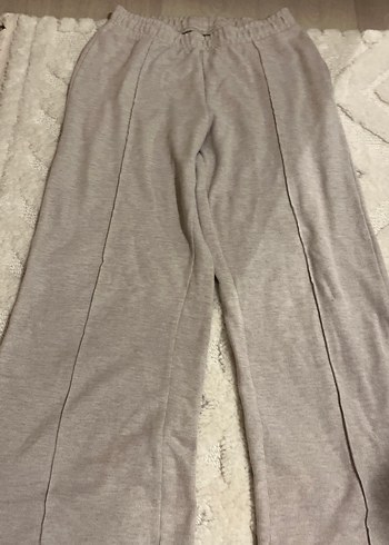 Gri Kadın Keten Salaş Midi Eşofman - Görsel 4