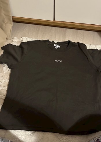 Mavi Siyah Kısa Kollu Rahat Kesim Tişört - Görsel 2