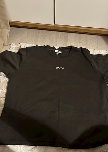 Mavi Siyah Kısa Kollu Rahat Kesim Tişört - Görsel 3