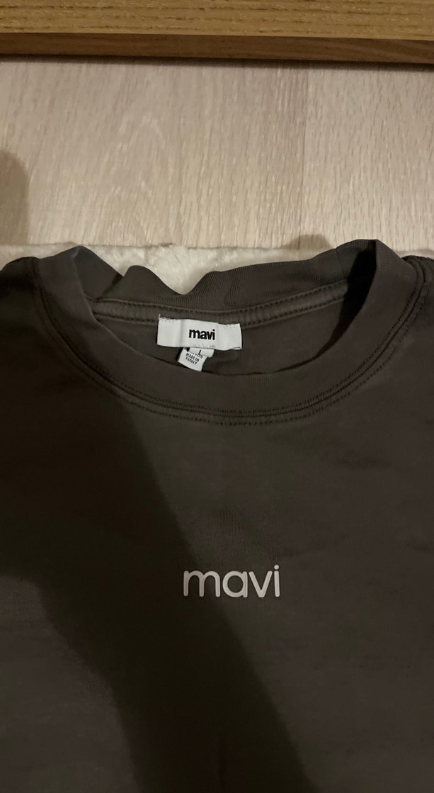 Mavi Siyah Kısa Kollu Rahat Kesim Tişört - Görsel 4