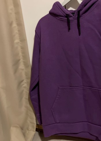 Kadın Mor Kapüşonlu Sweatshirt - Görsel 4