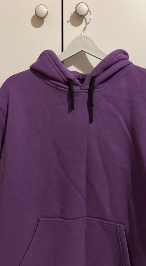 Kadın Mor Kapüşonlu Sweatshirt - Görsel 3