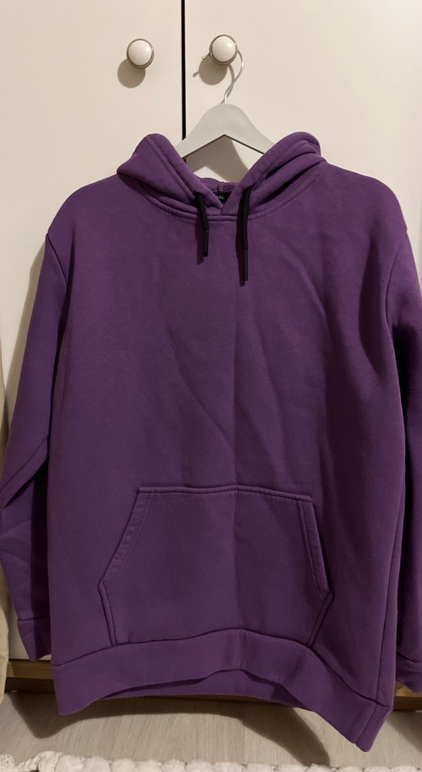 Kadın Mor Kapüşonlu Sweatshirt - Görsel 2