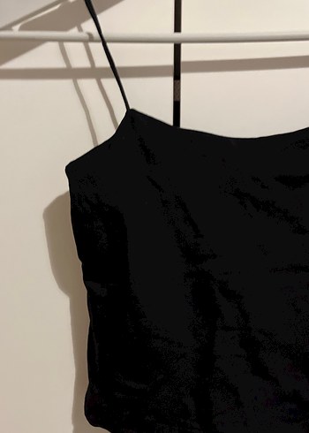 Siyah Süet İnce Askılı Kadın Atlet - Görsel 4