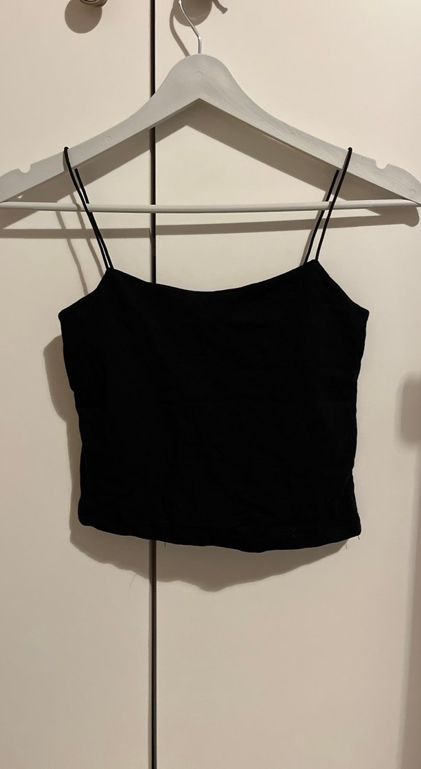 Siyah Süet İnce Askılı Kadın Atlet - Görsel 2