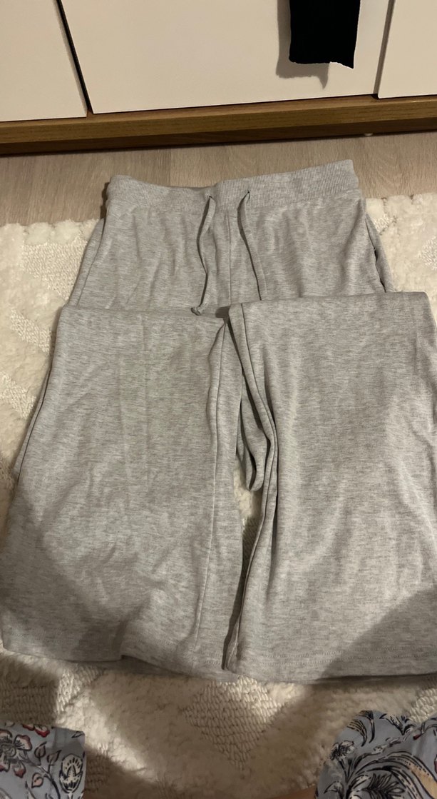 Gri Kadın Keten Rahat Kesim Eşofman - Görsel 2