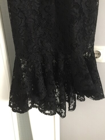 36 Beden siyah Renk Güpür elbise