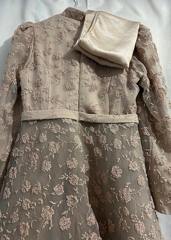 Bej İşlemeli Abiye bir kere kullanıldı.şal dahildir - Görsel 4