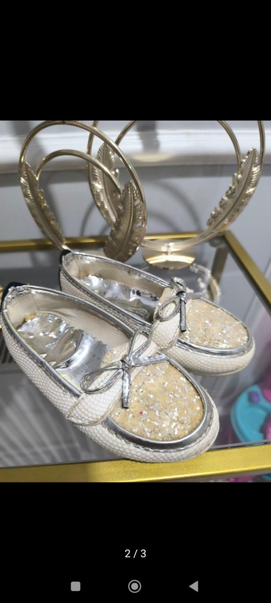 krem renk taşlı çocuk Babet - Görsel 2