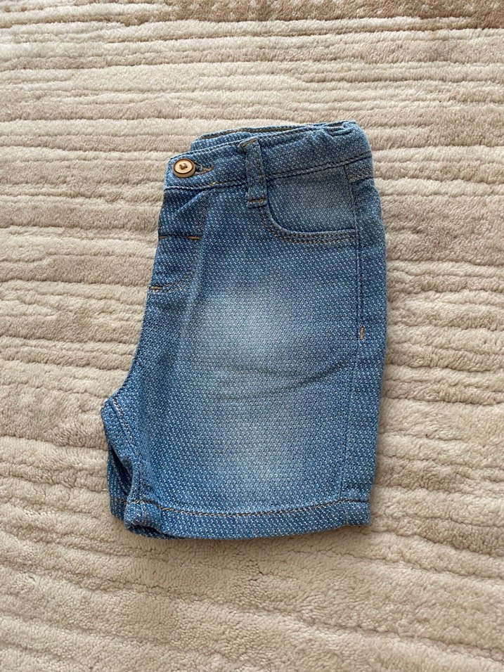 Düğmeli Mavi Erkek Kot Şort - Görsel 3