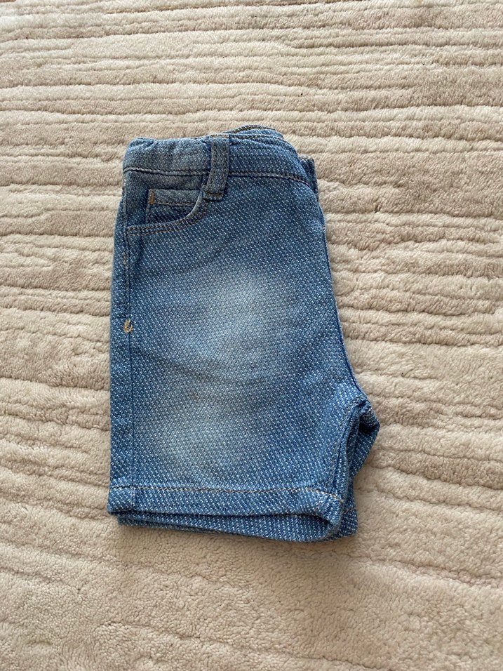 Düğmeli Mavi Erkek Kot Şort - Görsel 2