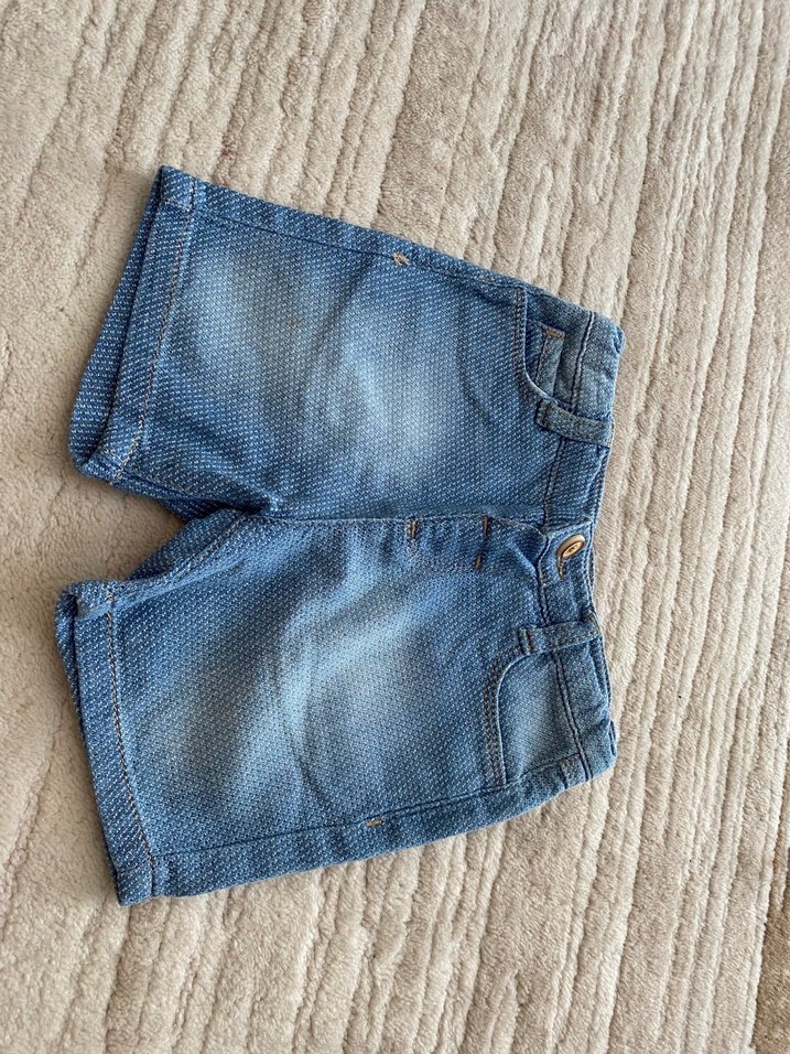 Düğmeli Mavi Erkek Kot Şort - Görsel 5