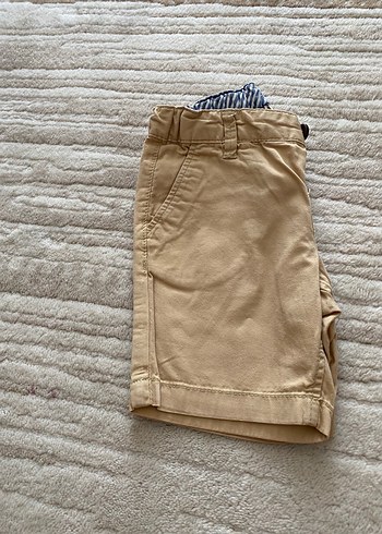 Erkek Bej Regular Fit Pamuk Şort - Görsel 4